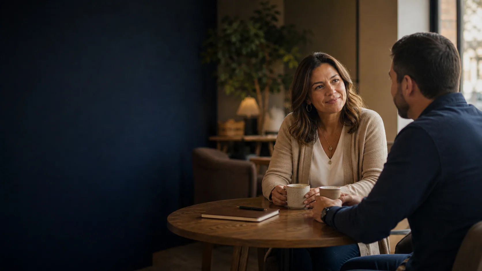 A ministry leader beginning a relaxed conversation with a technology partner.